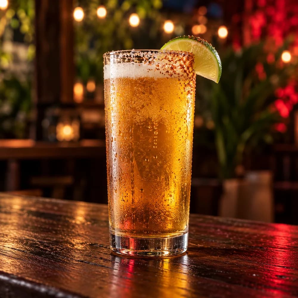 Chelada / Michelada servido en Vaso alto 400 ml.