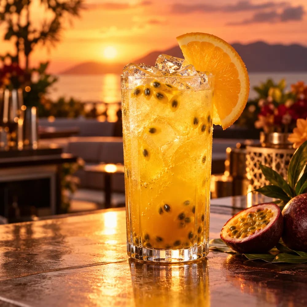 Mocktail Tropical servido en Vaso alto 400 ml.
